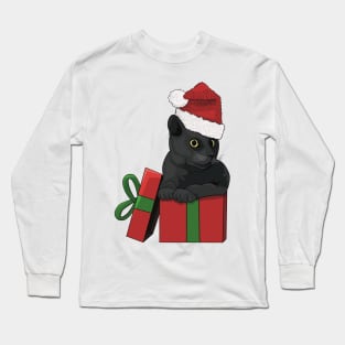 Crochet Christmas Kitty Long Sleeve T-Shirt
